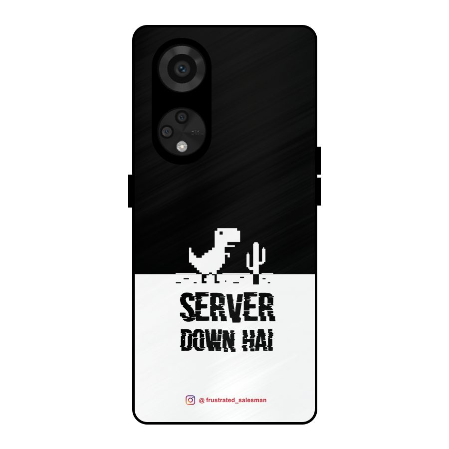 Server Down Hai Black Metal Back Case for Reno8 T 5G