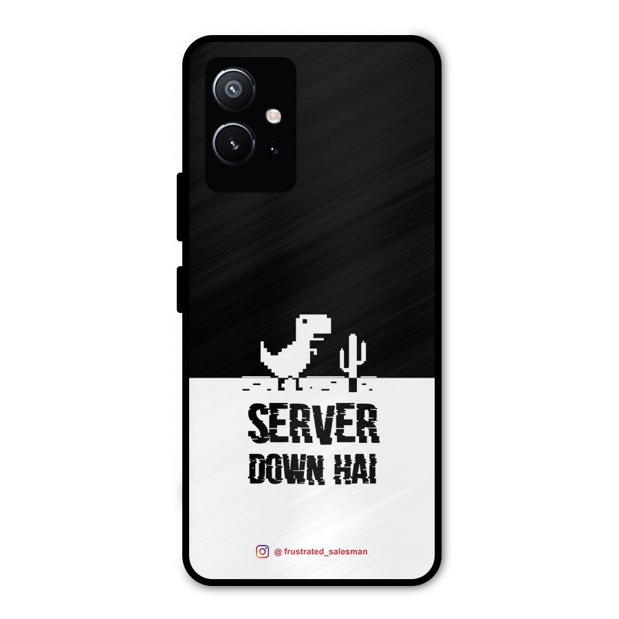 Server Down Hai Black Metal Back Case for Vivo T1 5G