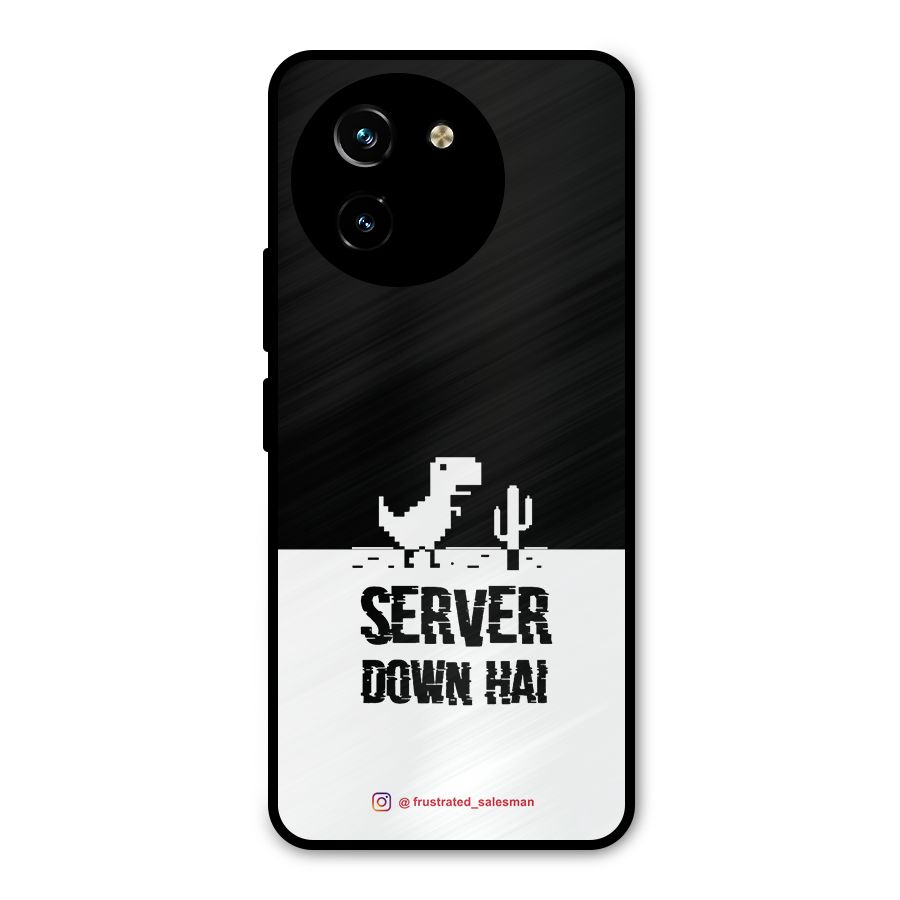 Server Down Hai Black Metal Back Case for Vivo T3x