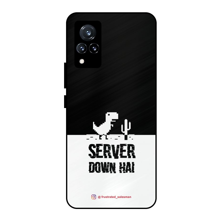 Server Down Hai Black Metal Back Case for Vivo V21 5G