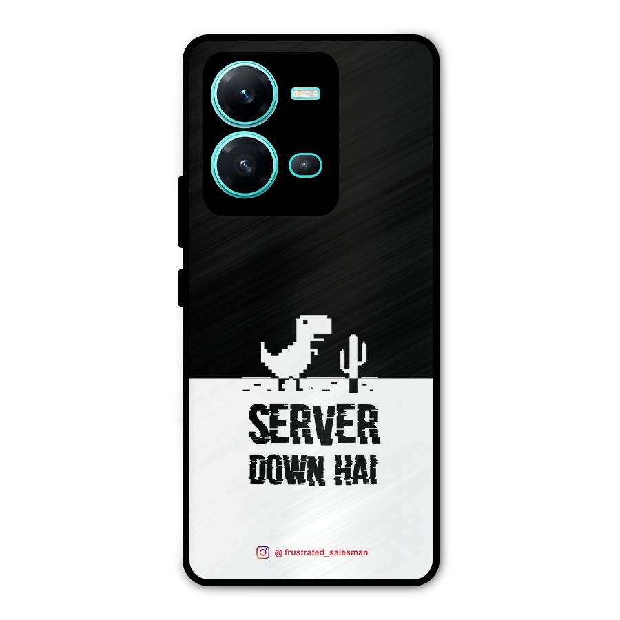 Server Down Hai Black Metal Back Case for Vivo V25