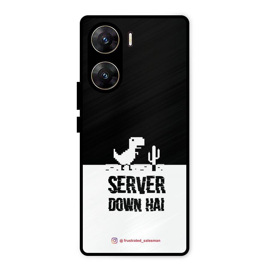 Server Down Hai Black Metal Back Case for Vivo V29e