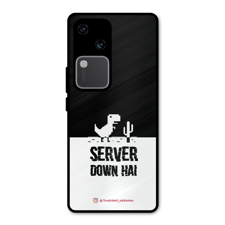 Server Down Hai Black Metal Back Case for Vivo V30