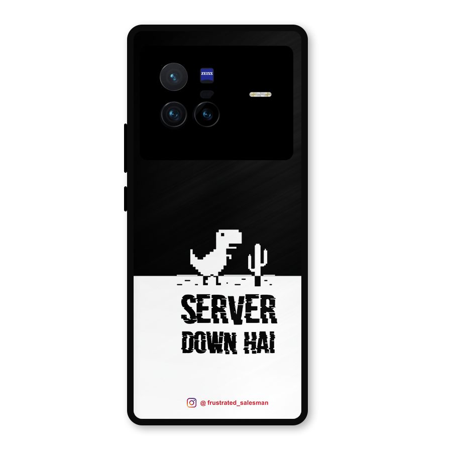 Server Down Hai Black Metal Back Case for Vivo X80