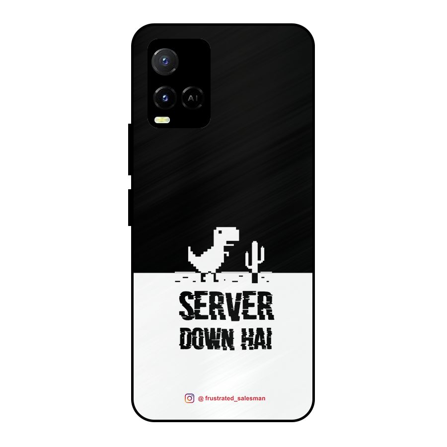 Server Down Hai Black Metal Back Case for Vivo Y21