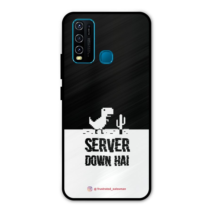 Server Down Hai Black Metal Back Case for Vivo Y30