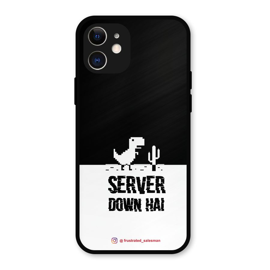 Server Down Hai Black Metal Back Case for iPhone 12