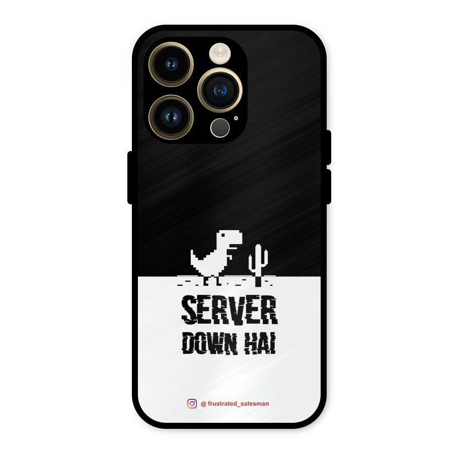 Server Down Hai Black Metal Back Case for iPhone 14 Pro