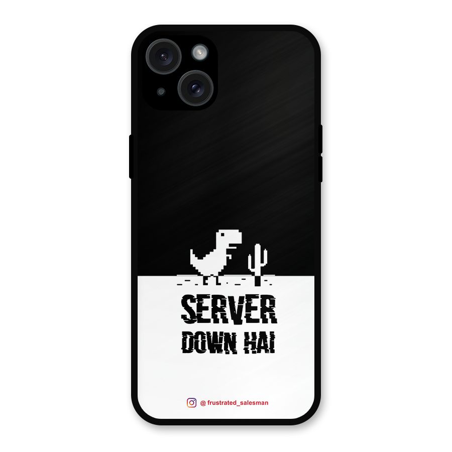 Server Down Hai Black Metal Back Case for iPhone 15 Plus