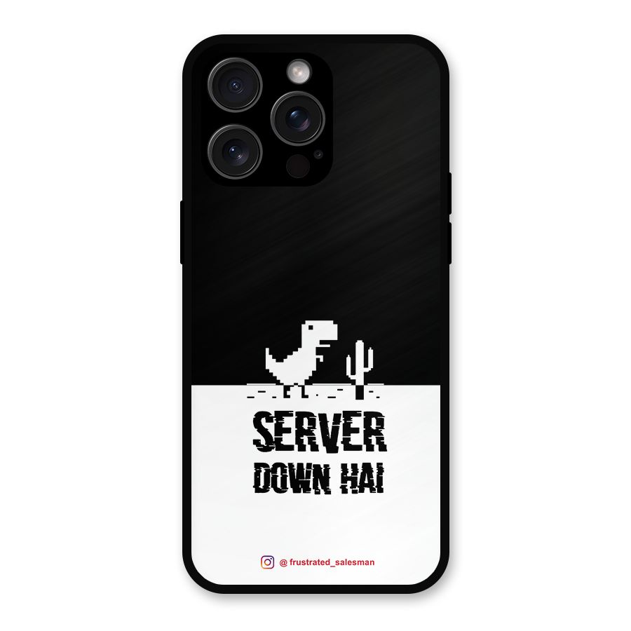 Server Down Hai Black Metal Back Case for iPhone 15 Pro Max