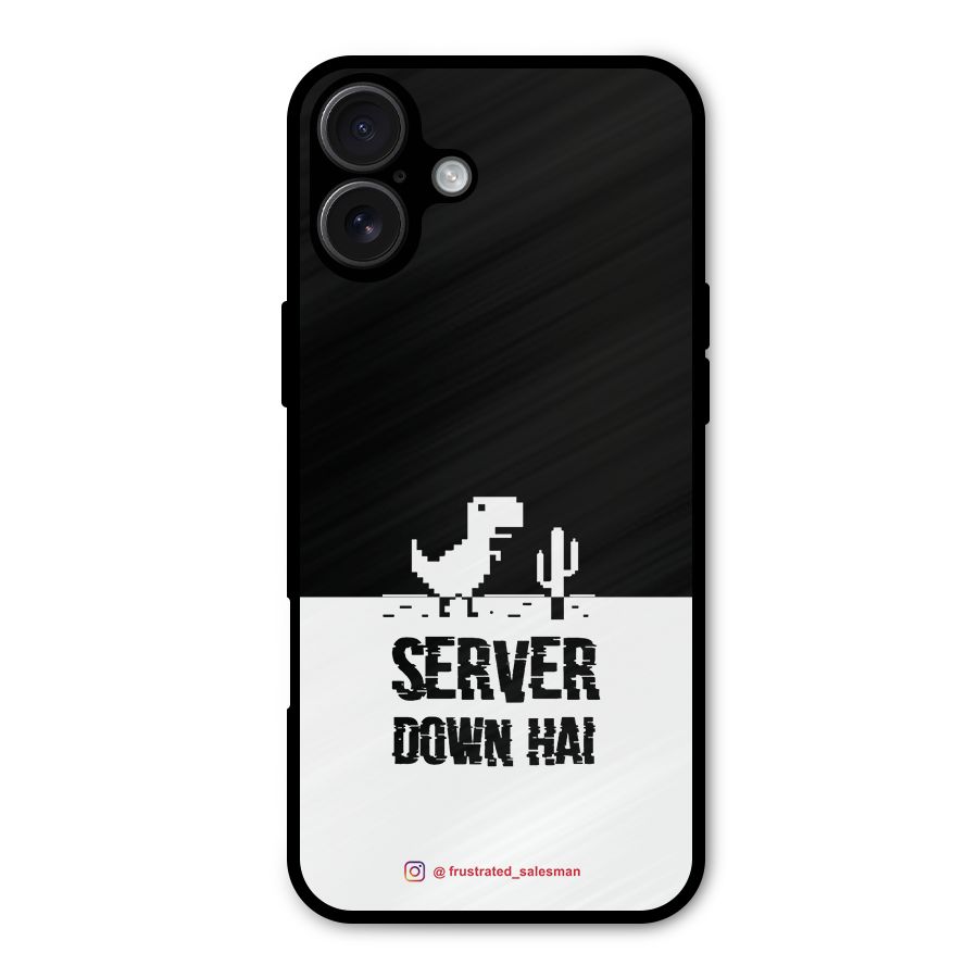 Server Down Hai Black Metal Back Case for iPhone 16 Plus