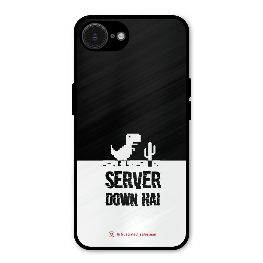 Server Down Hai Black Metal Back Case for iPhone 16e