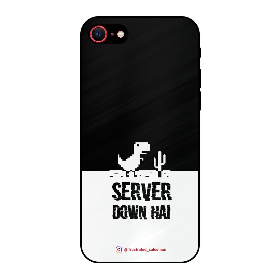 Server Down Hai Black Metal Back Case for iPhone SE 2022