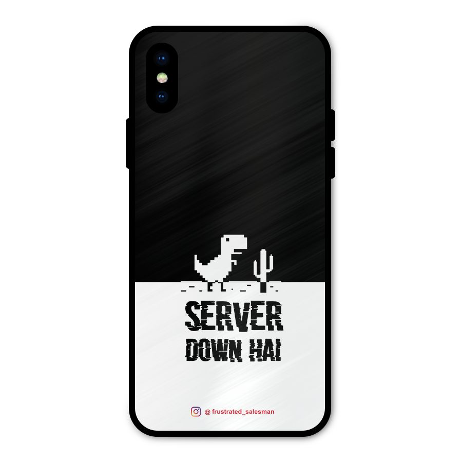Server Down Hai Black Metal Back Case for iPhone XS