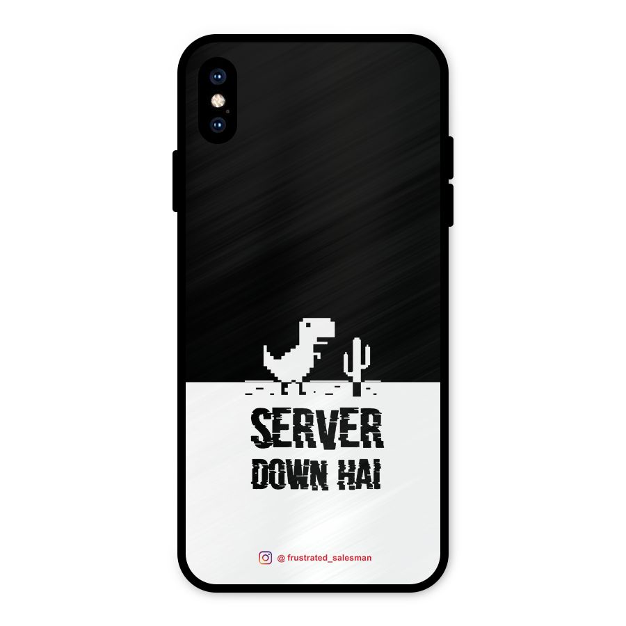Server Down Hai Black Metal Back Case for iPhone XS Max