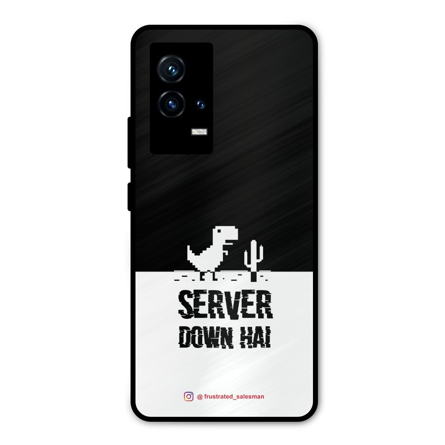 Server Down Hai Black Metal Back Case for iQOO 9 5G