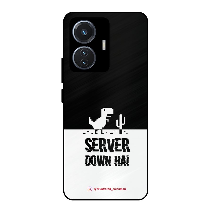 Server Down Hai Black Metal Back Case for iQOO Z6 44W
