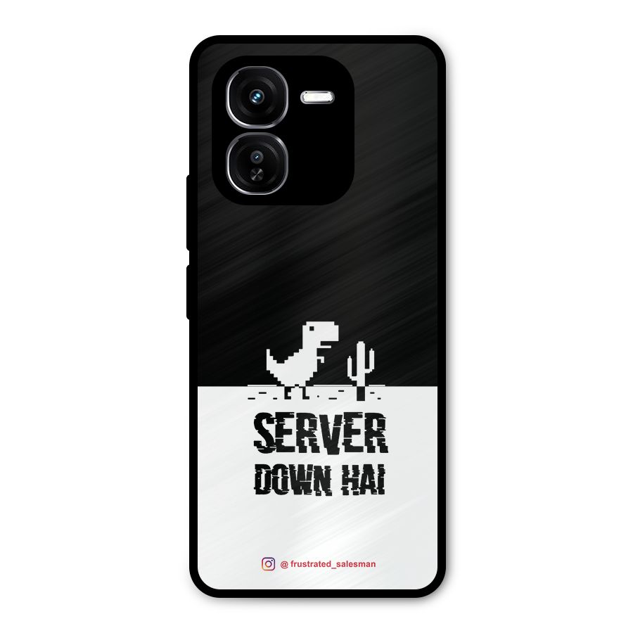 Server Down Hai Black Metal Back Case for iQOO Z9x