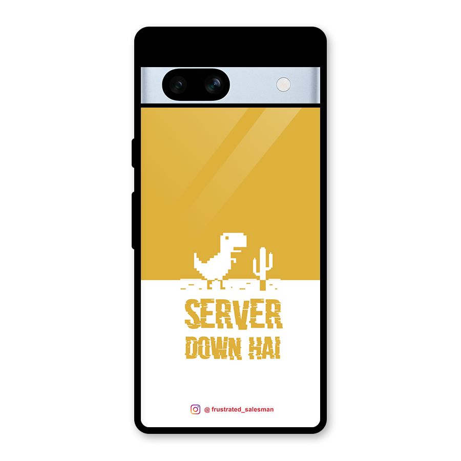 Server Down Hai Mustard Yellow Glass Back Case for Google Pixel 7a