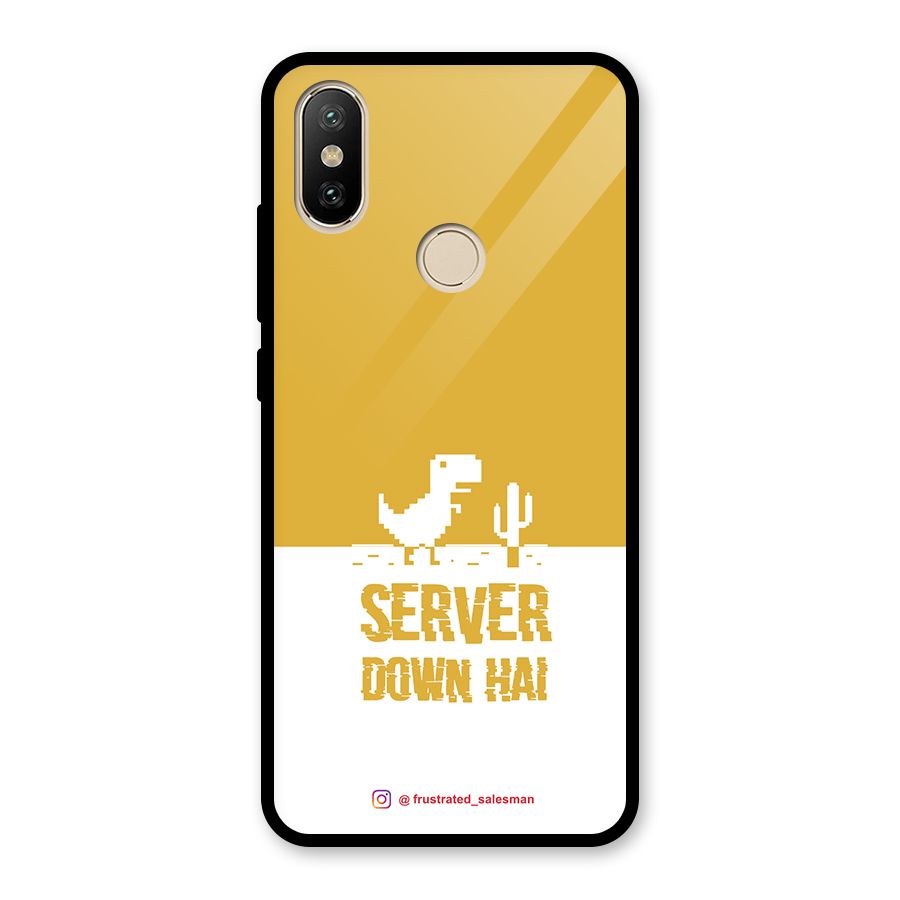 Server Down Hai Mustard Yellow Glass Back Case for Redmi A2