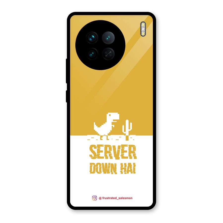 Server Down Hai Mustard Yellow Glass Back Case for Vivo X90