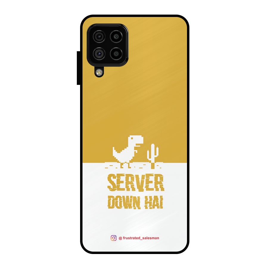 Server Down Hai Mustard Yellow Metal Back Case for Galaxy A22 4G