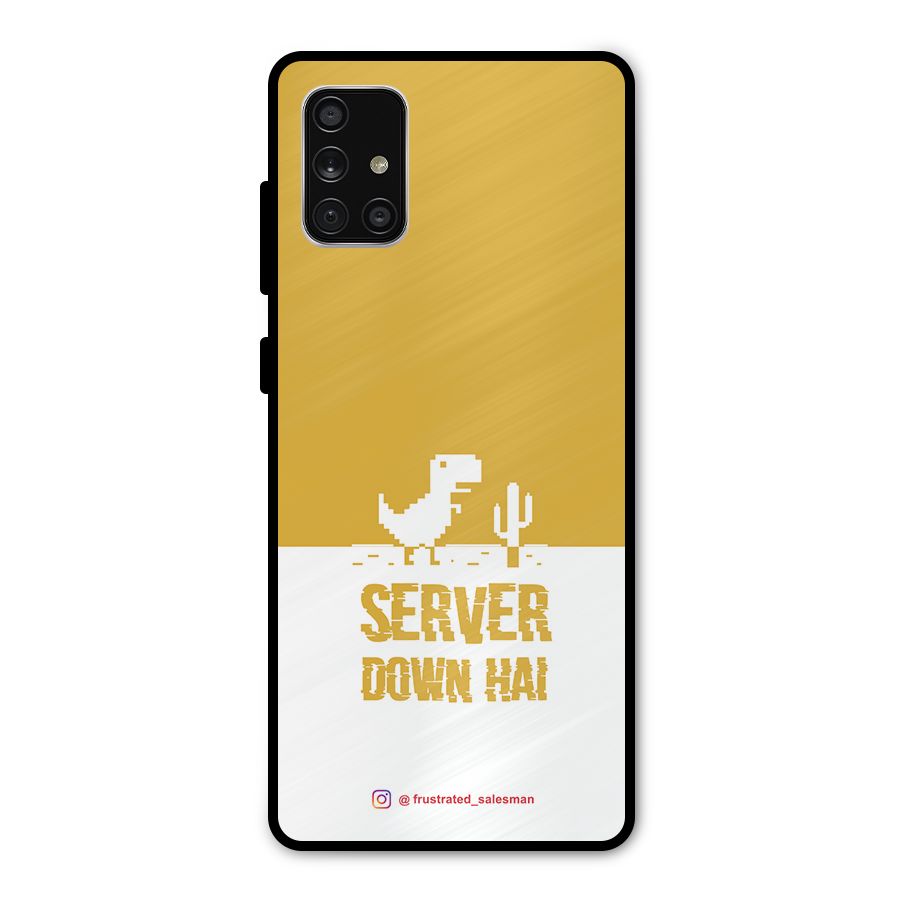 Server Down Hai Mustard Yellow Metal Back Case for Galaxy A71