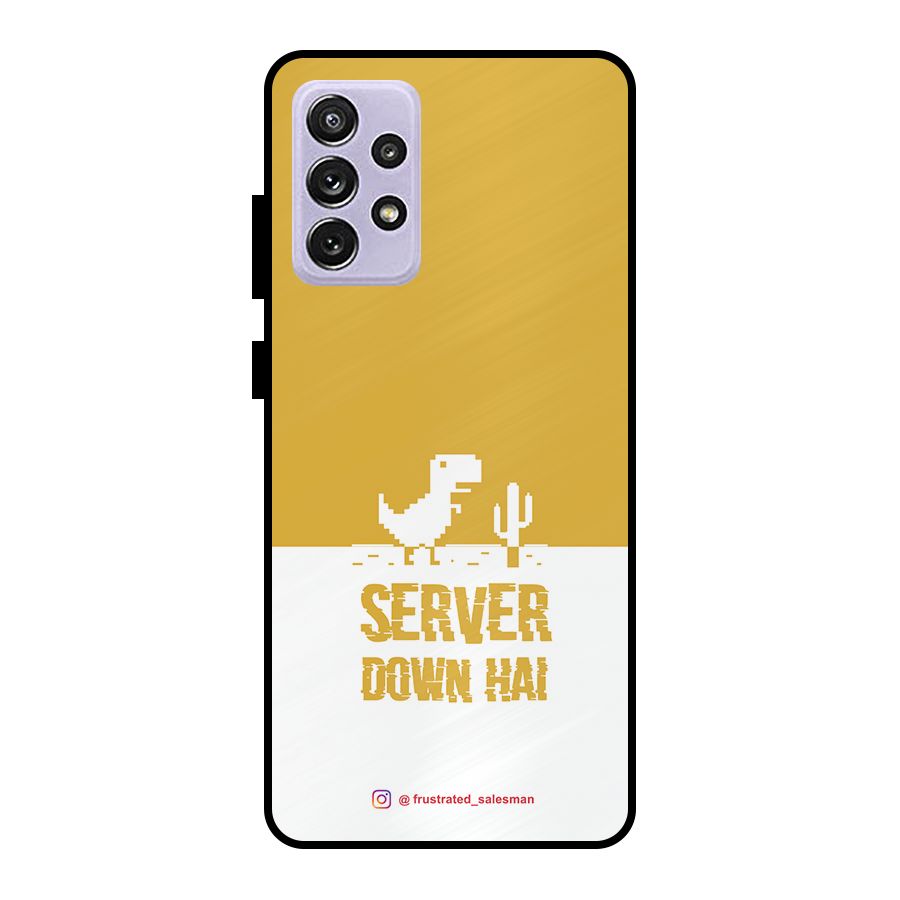 Server Down Hai Mustard Yellow Metal Back Case for Galaxy A72