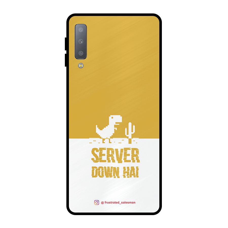 Server Down Hai Mustard Yellow Metal Back Case for Galaxy A7 (2018)