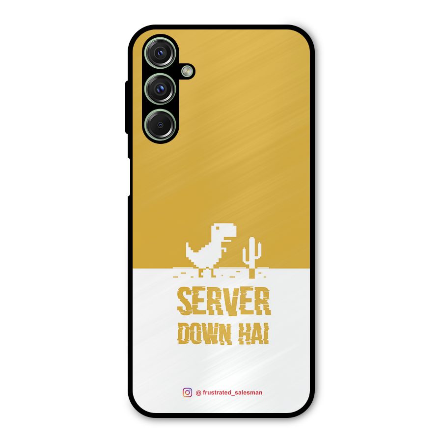 Server Down Hai Mustard Yellow Metal Back Case for Galaxy F34