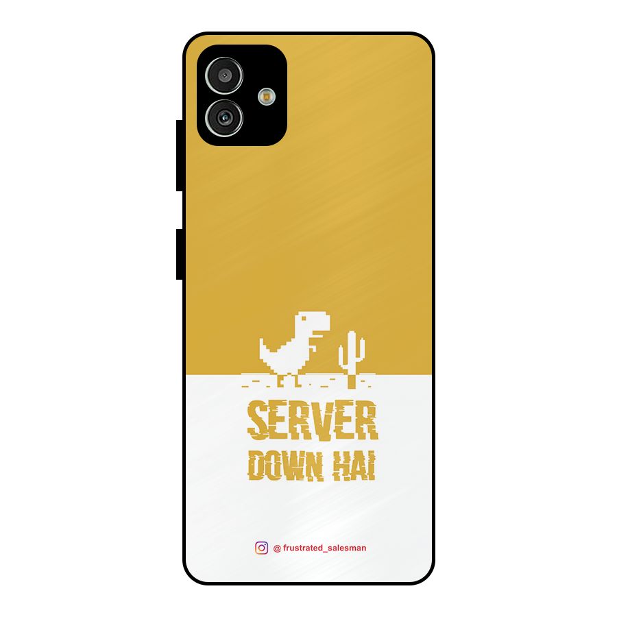 Server Down Hai Mustard Yellow Metal Back Case for Galaxy M13 5G