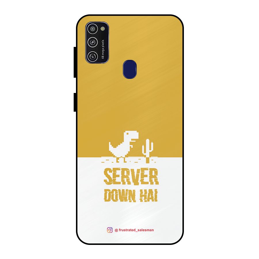 Server Down Hai Mustard Yellow Metal Back Case for Galaxy M30s