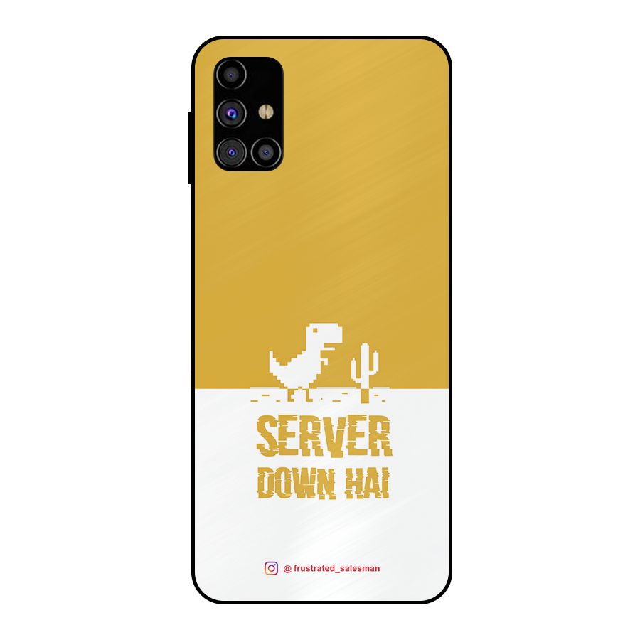 Server Down Hai Mustard Yellow Metal Back Case for Galaxy M31s