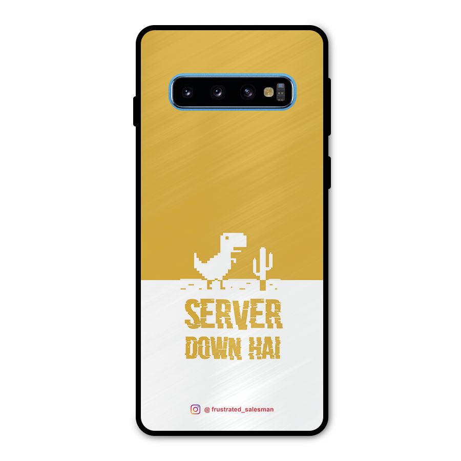Server Down Hai Mustard Yellow Metal Back Case for Galaxy S10