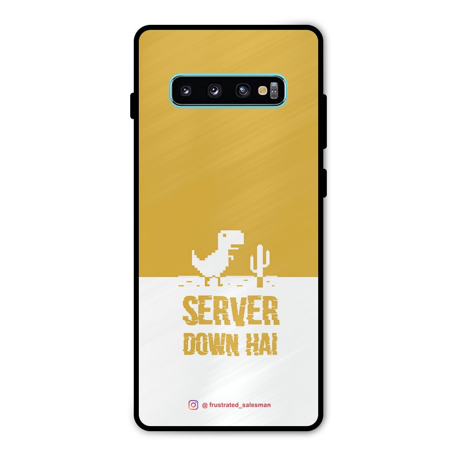 Server Down Hai Mustard Yellow Metal Back Case for Galaxy S10 Plus