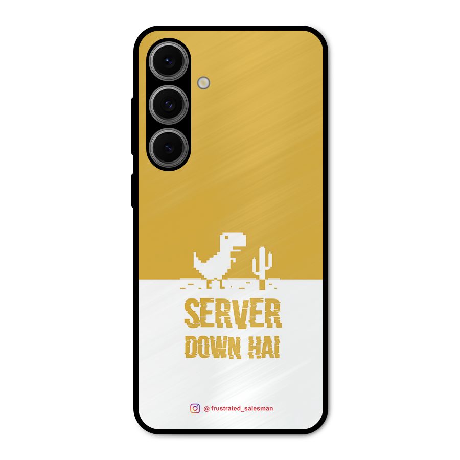 Server Down Hai Mustard Yellow Metal Back Case for Galaxy S24 FE