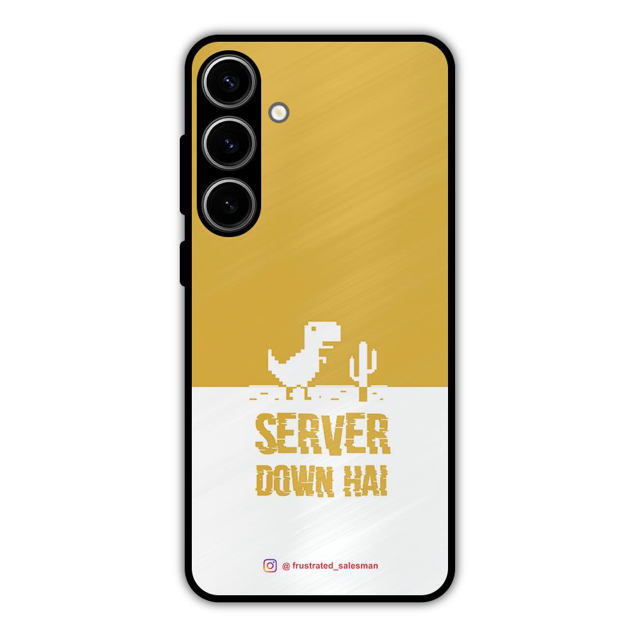 Server Down Hai Mustard Yellow Metal Back Case for Galaxy S24 Plus