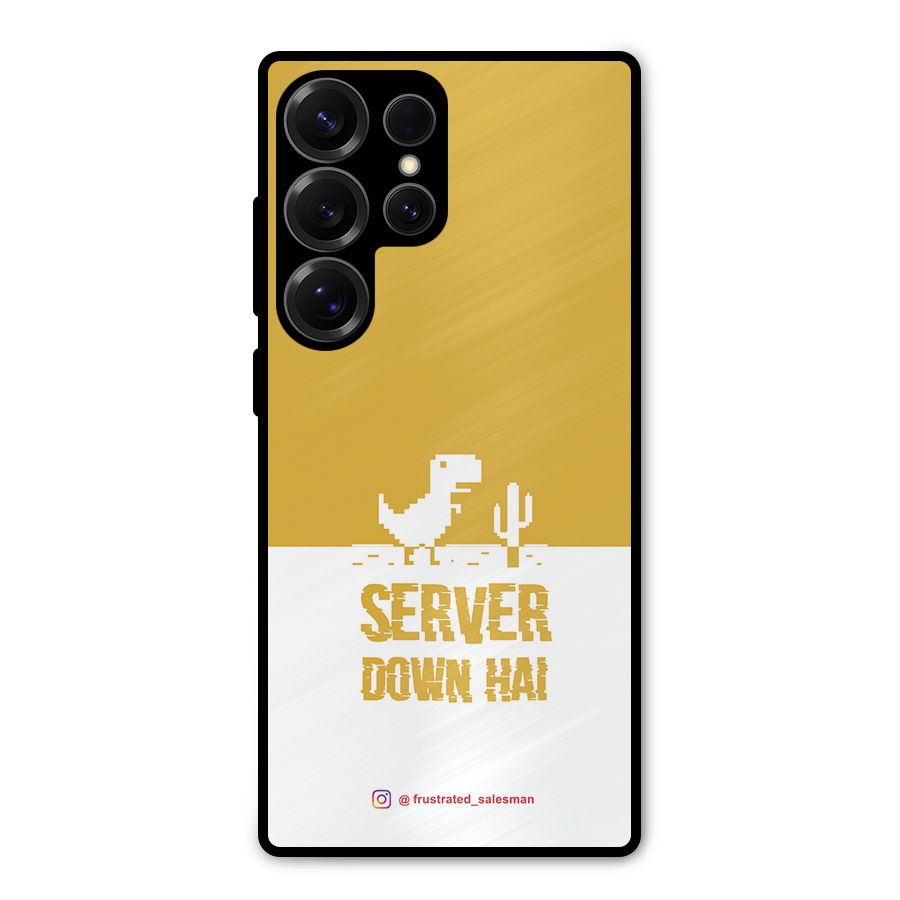 Server Down Hai Mustard Yellow Metal Back Case for Galaxy S25 Ultra