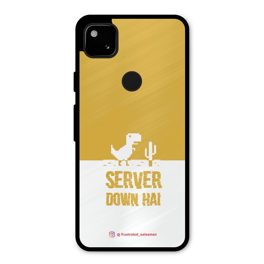 Server Down Hai Mustard Yellow Metal Back Case for Google Pixel 4a