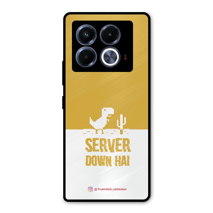Server Down Hai Mustard Yellow Metal Back Case for Infinix Note 40 5G