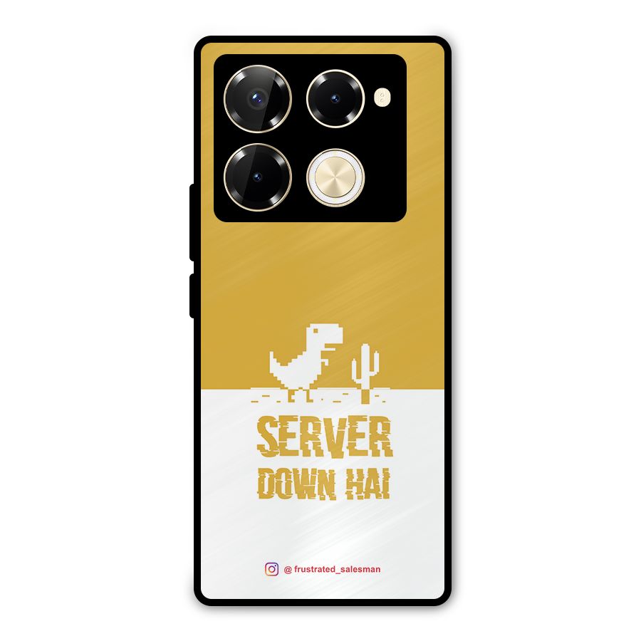 Server Down Hai Mustard Yellow Metal Back Case for Infinix Note 40 Pro