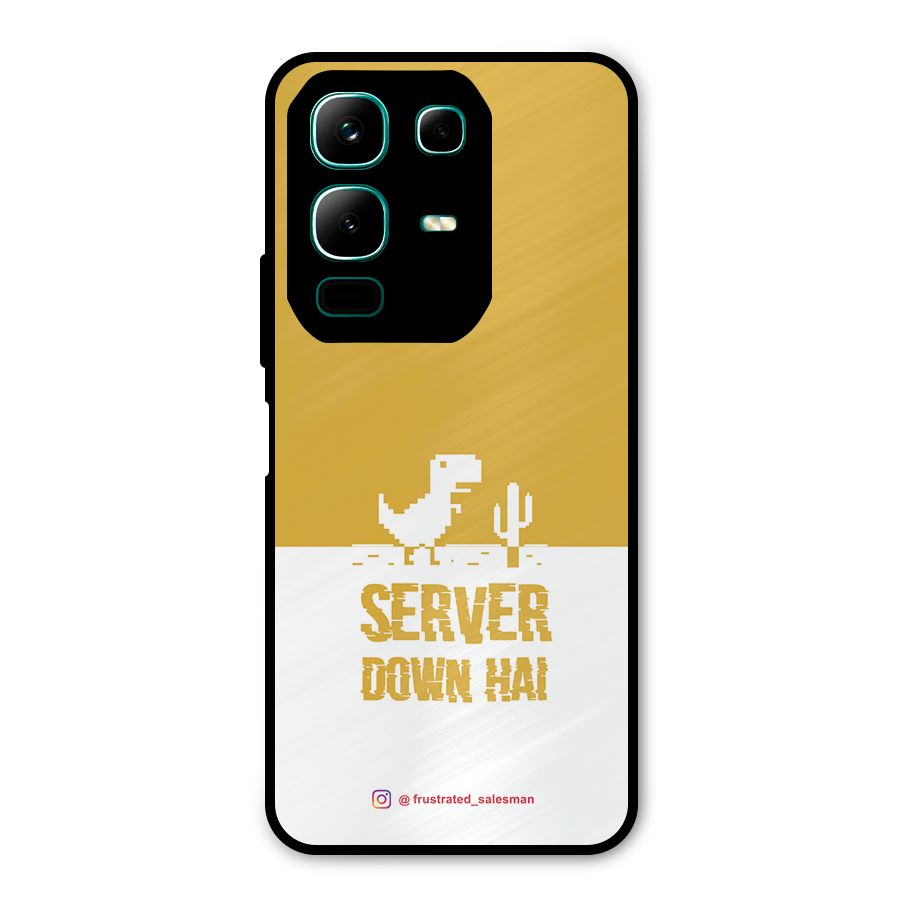 Server Down Hai Mustard Yellow Metal Back Case for Infinix Note 50x