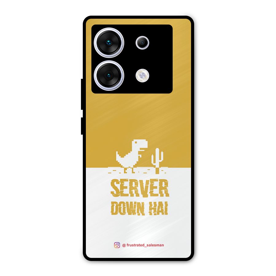 Server Down Hai Mustard Yellow Metal Back Case for Infinix Zero 30 5G