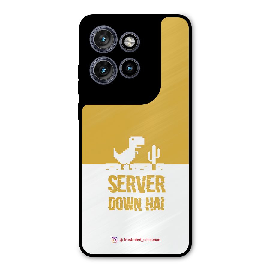 Server Down Hai Mustard Yellow Metal Back Case for Motorola Edge 50 Neo