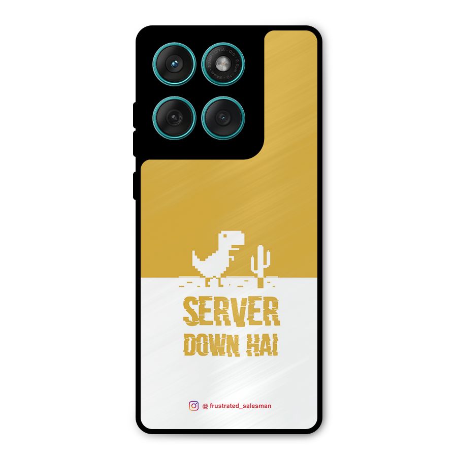 Server Down Hai Mustard Yellow Metal Back Case for Motorola Edge 60