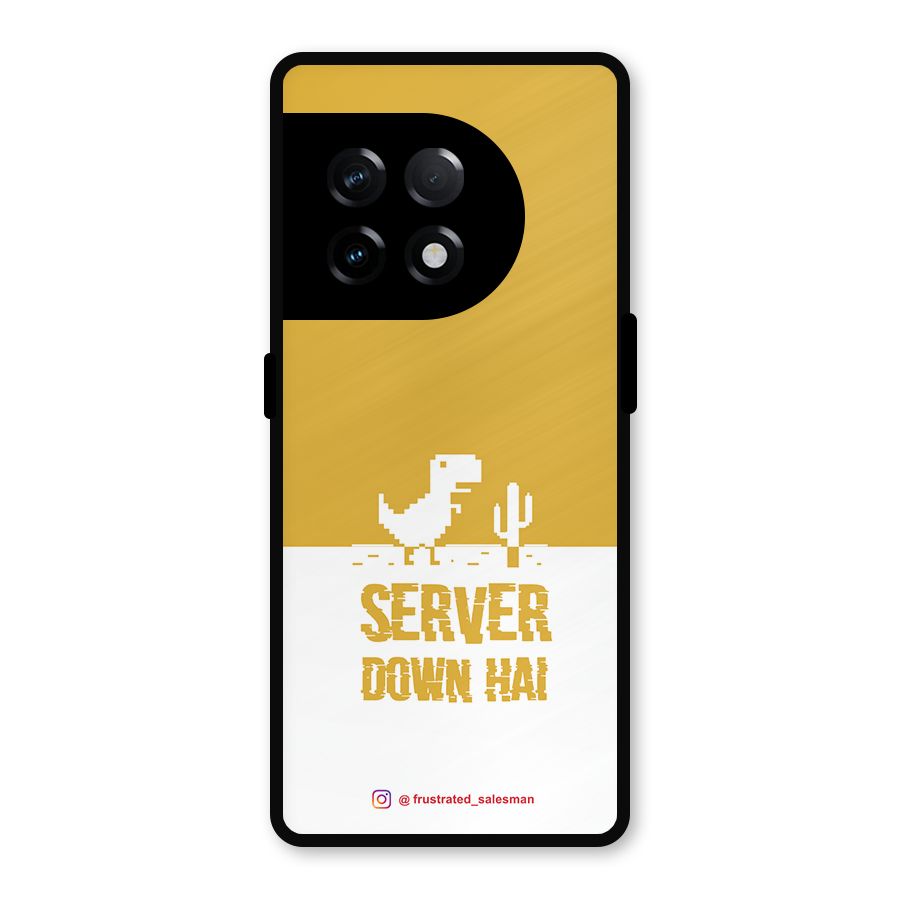 Server Down Hai Mustard Yellow Metal Back Case for OnePlus 11R