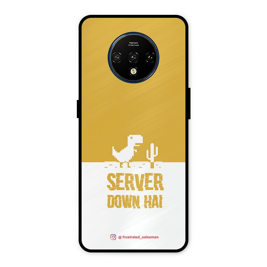 Server Down Hai Mustard Yellow Metal Back Case for OnePlus 7T