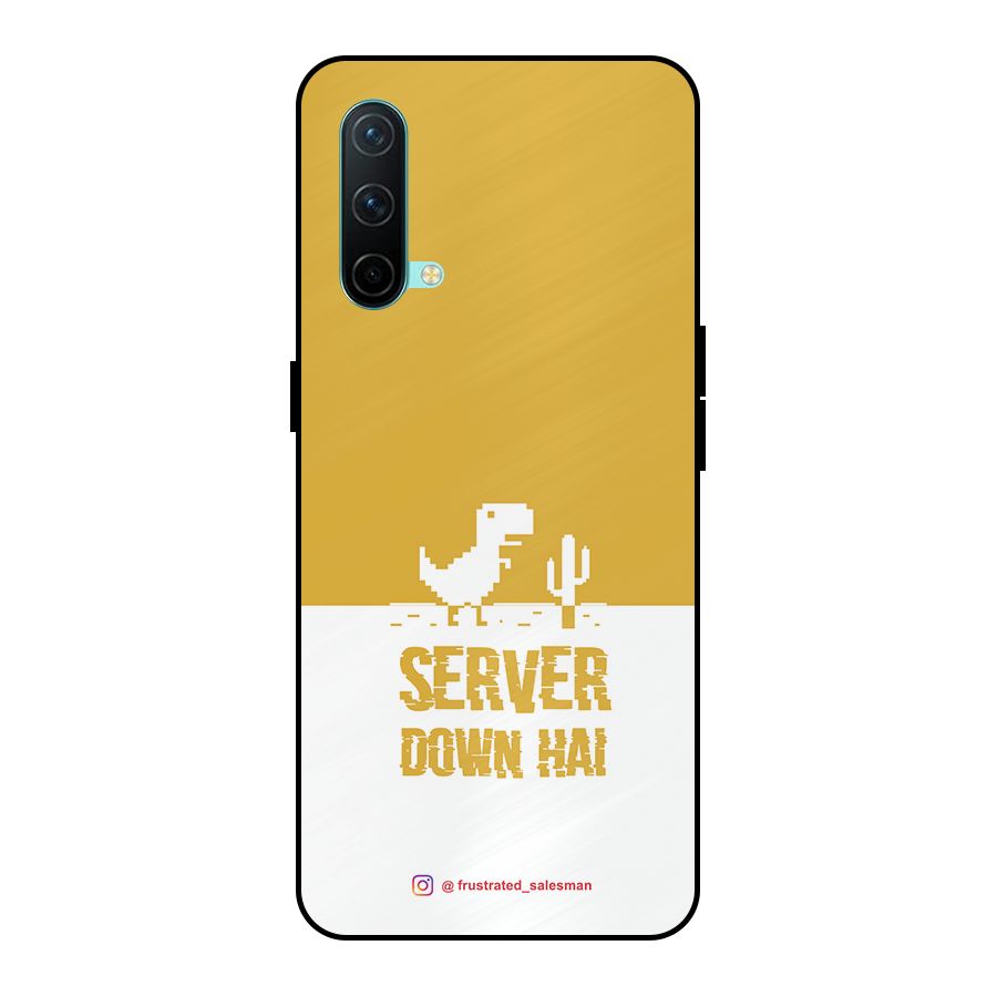 Server Down Hai Mustard Yellow Metal Back Case for OnePlus Nord CE 5G