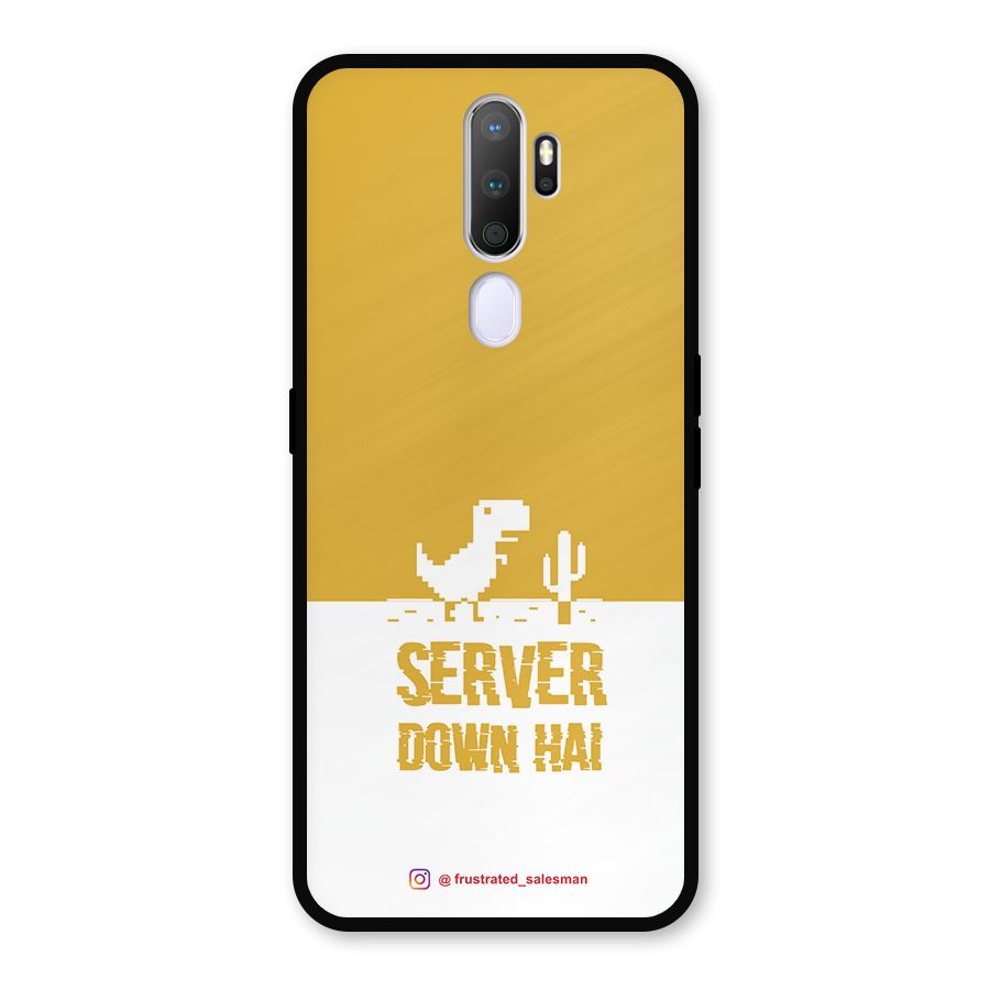 Server Down Hai Mustard Yellow Metal Back Case for Oppo A9 (2020)