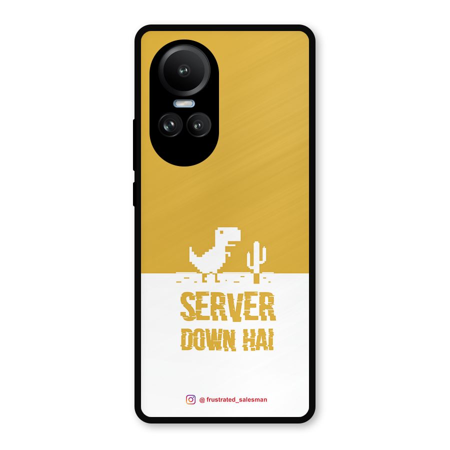 Server Down Hai Mustard Yellow Metal Back Case for Oppo Reno10